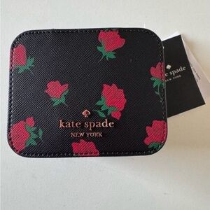 Kate Spade Black Red Leather Jewelry Travel Organizer